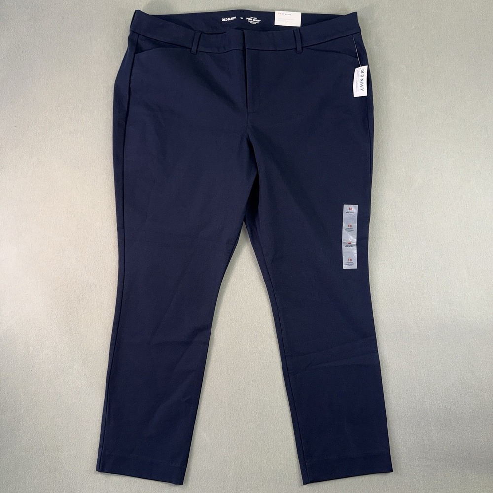 Women's Old Navy High Rise Pixie Skinny Secret-Smooth Pocket Pants Navy Size 18